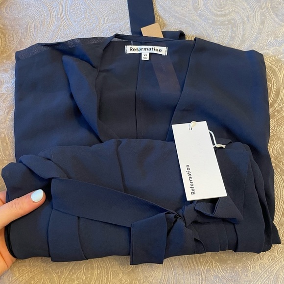 REFORMATION Navy Blue Winslow Maxi Dress New with Tags! - Picture 7 of 11